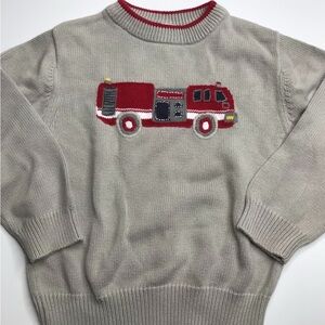 Gymboree Gray Boys’ Sweater with Red Fire Truck